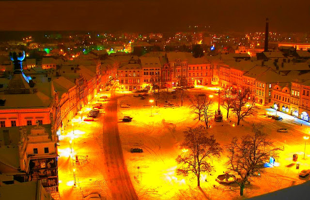 Noční náměstí v Litoměřicích
