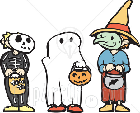 59357-Royalty-Free-RF-Clipart-Illustration-Of-Trick-Or-Treating-Halloween-Children-In-Skeleton-Ghost-And-Witch-Costumes.jpg