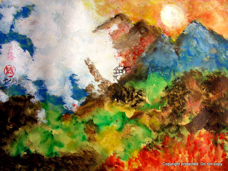 Chinese Painting Mountains