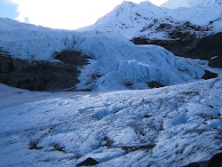 Looking up the glacier