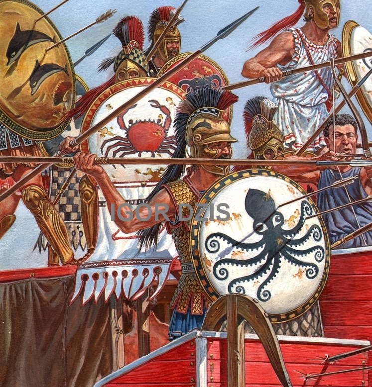 IGOR DZIS BATTLE PAINTING Greek hoplite marine V BC