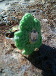 Green crochet ring