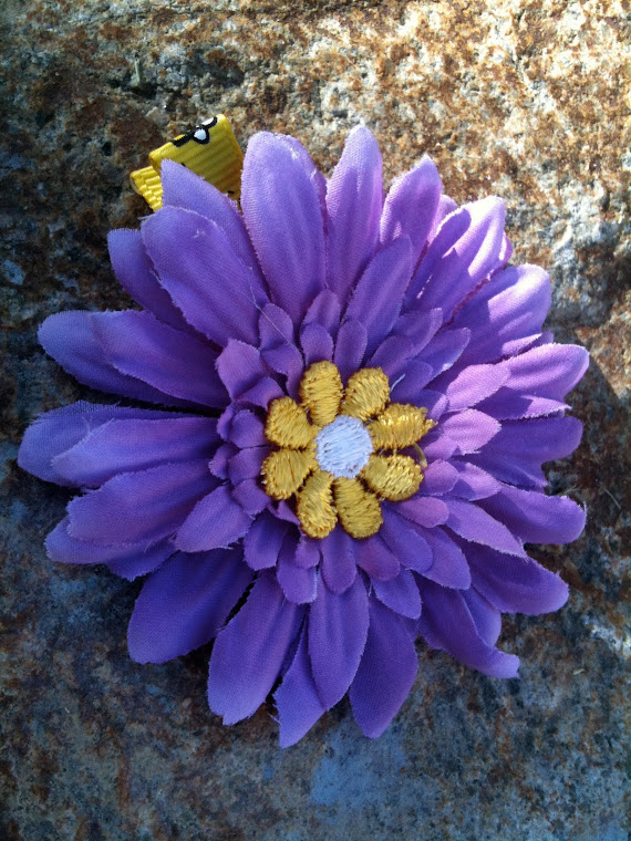 purple big flower clip