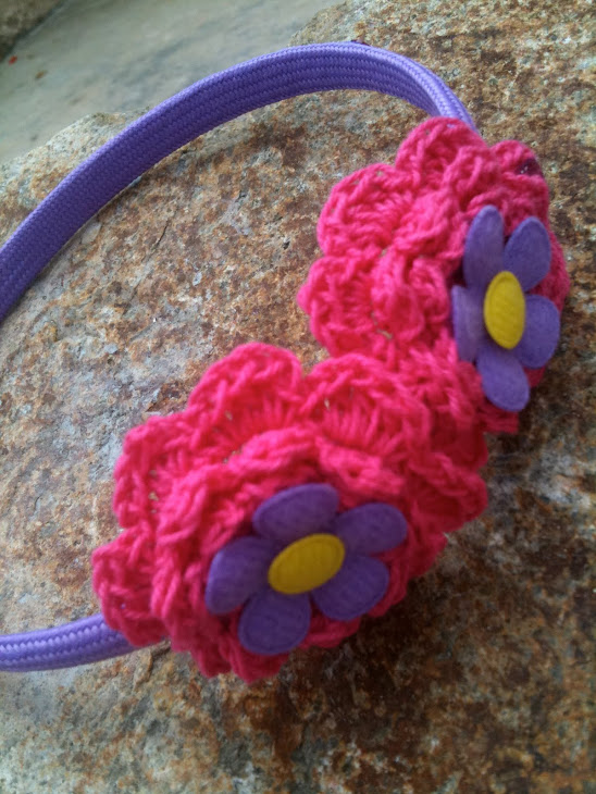 Purple and pink crochet Headband