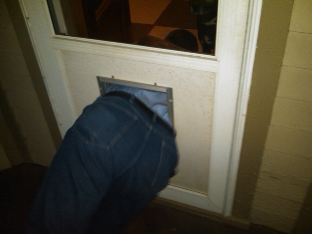 Door Stuck Guy & After Bashing In To The Lift Door With His Motorised