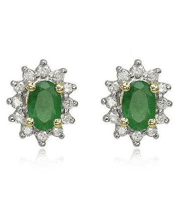 Diamond And Emerald Earrings