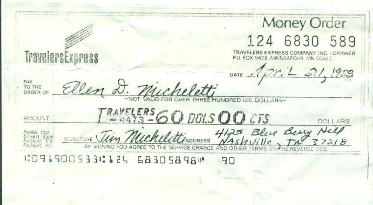 one of many checks to Ellen D. Micheletti for child support