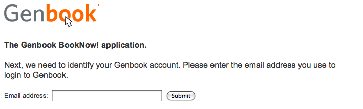 Enter your Genbook login email