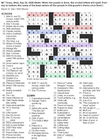 The New York Times Crossword In Gothic September 2009
