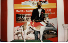 Author/tourist Rudolph.A.Furtado with a retired racing greyhound