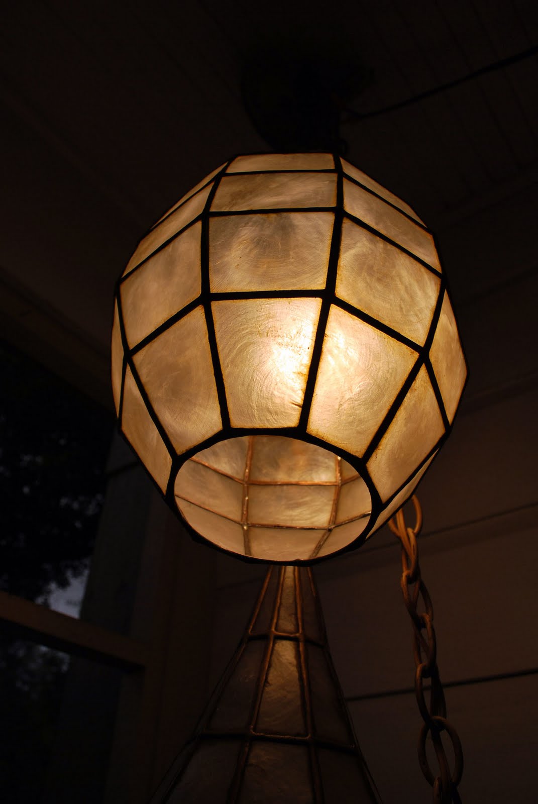 junk2funk MidCentury Capiz Hanging Swag Lamps