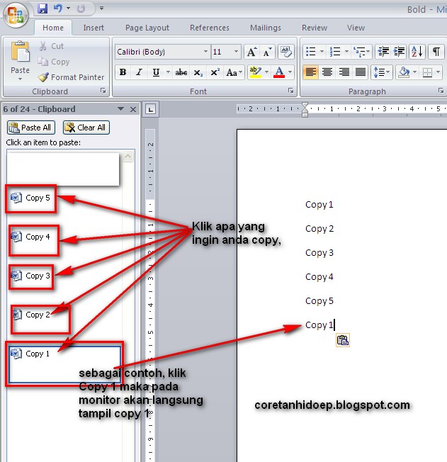 Teknologi Fungsi Clipboard pada Microsoft Word 2007