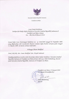 Contoh Akte Kelahiran