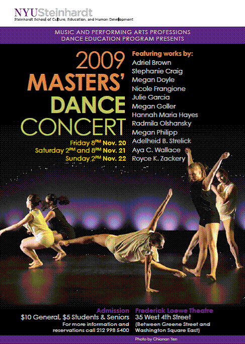 move create educate november 2009 modern dance flyer