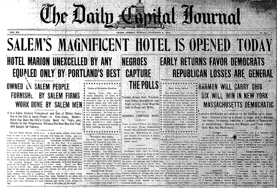 Capital Taps Fine Beer in Salem Oregon Election 1910 Oswald West