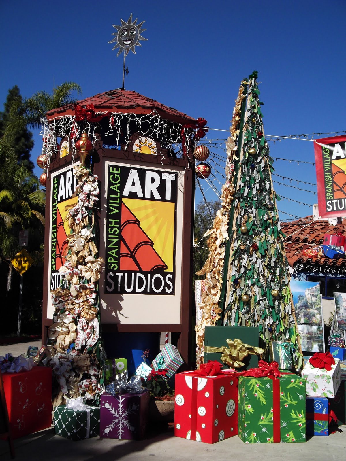 Bella the Dog Spanish Village Art Center in Balboa Park Christmas is
