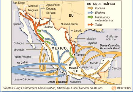 Las rutas del narcotráfico