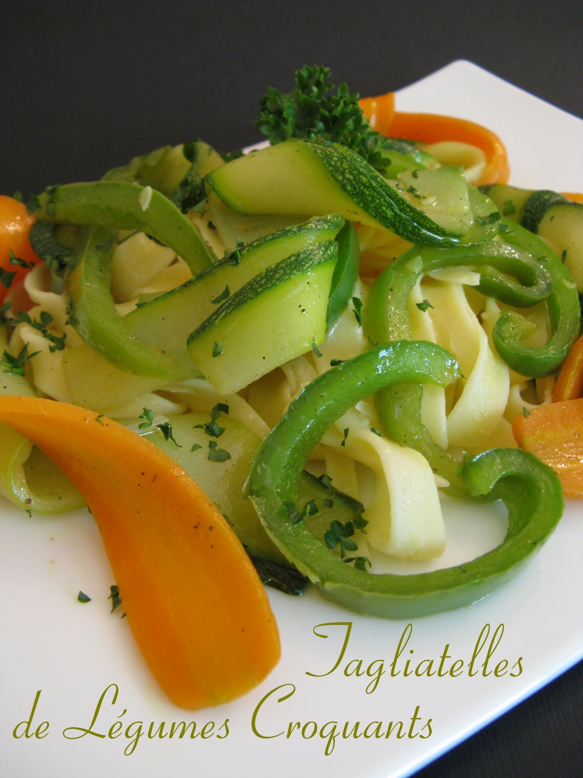 Recette Salade de boulgour et tagliatelle de légumes croquants