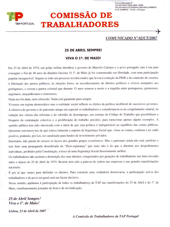 Comunicado 02/CT/2007