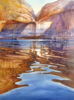 Roland Lee painting of Lake Powell Reflections