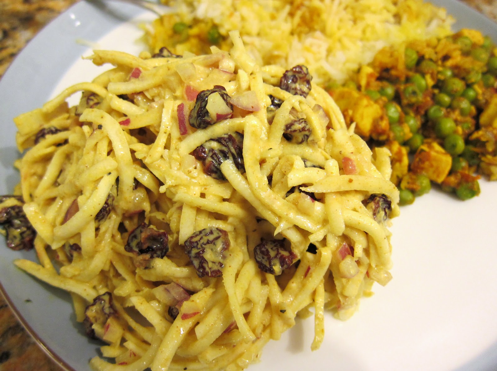 The Vegan Chronicle Curried Celeriac Slaw with Dried Cherries