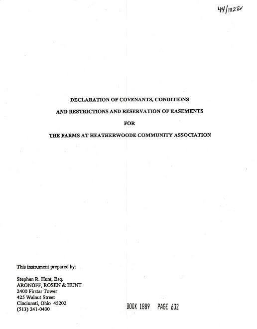 Farms of Heatherwoode Covenents