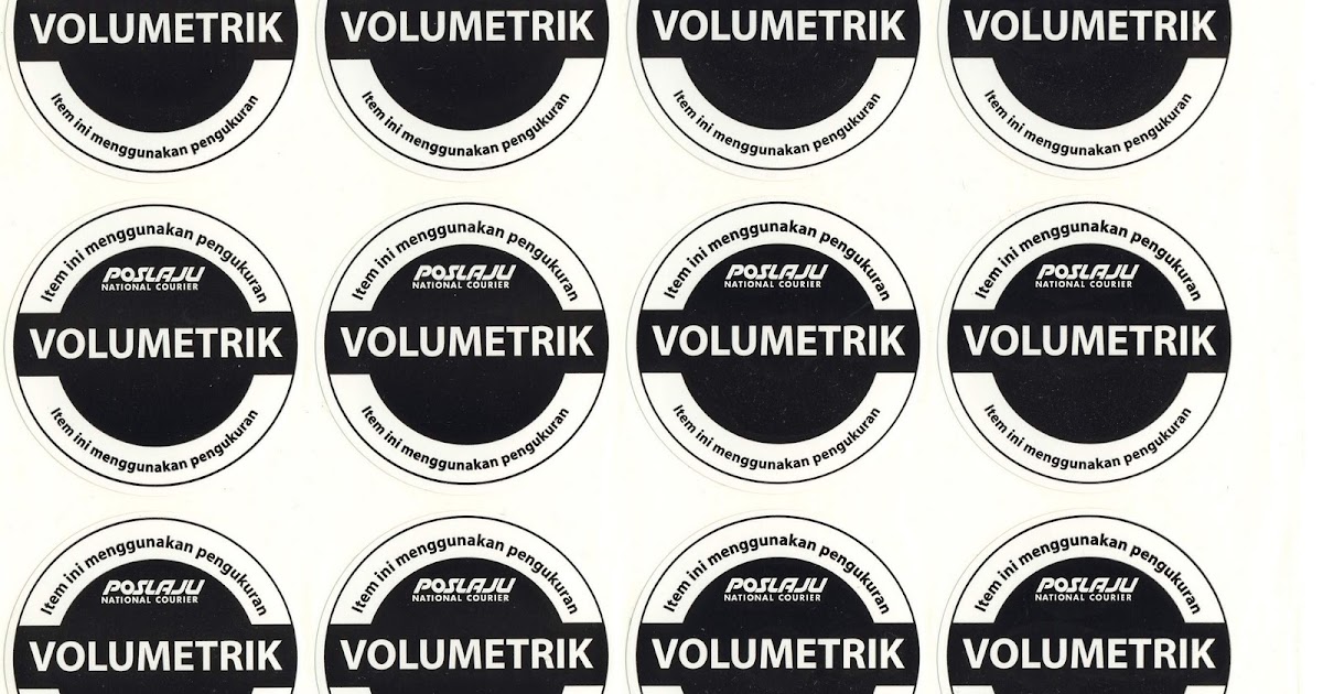 Airmail Labels Collection POSLAJU Volumetric Weight Label (Malaysia)