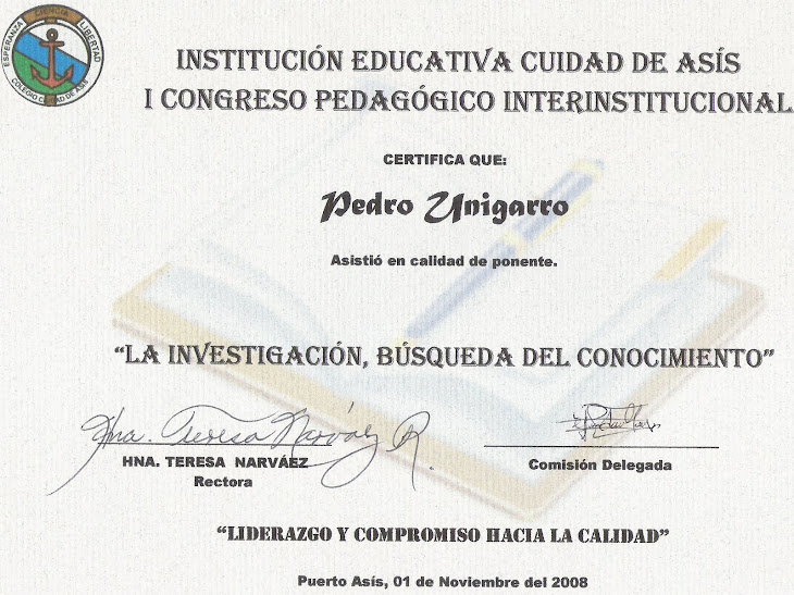 Certificado de ponencia en I. E Ciudad de Asís