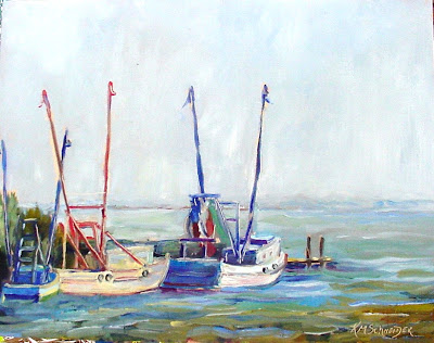 Paint Charleston Daily Plein Air Painting Shrimp Boats On Shem Creek