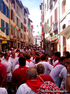 Crowds of people during the Bayonne Festival