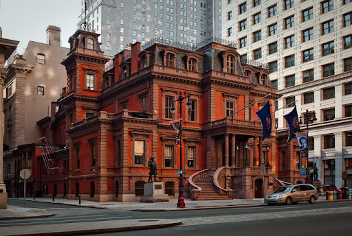 Union League of Philadelphia exterior 1800's architecture Philadelphia Beaux-Art Classic French Renaissance building, Republican male membership, John Fraser 1865 Philadelphia architect Horace Trumbauer Julian Abele