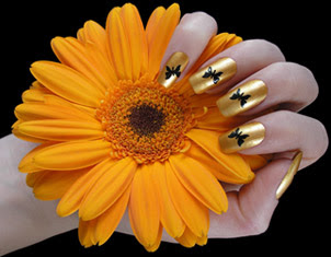 gold nails, nails designs 