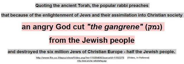 The Jewish God was angry because of enlightenment of Jews and their assimilation