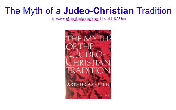 The Myth of a Judeo-Christian Tradition