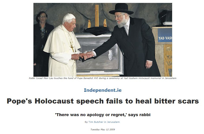 Pope's Holocaust speech fails to heal bitter scars