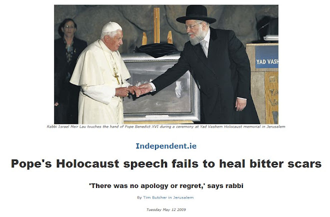 Pope's Holocaust speech fails to heal bitter scars