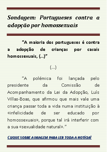 Sondagem: Portugueses contra adopção por homossexuais