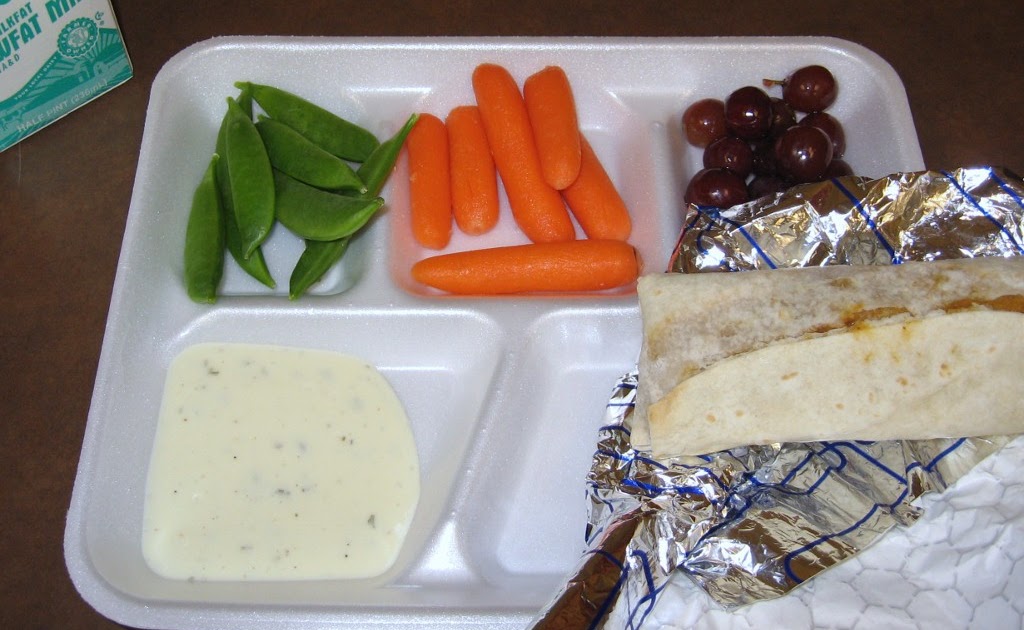 What's For School Lunch? USA School Lunch Bean Burrito and Veggies