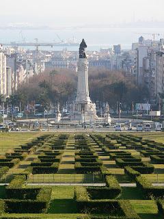 Praça Marquês de Pombal com o Parque Eduardo VII em primeiro plano
