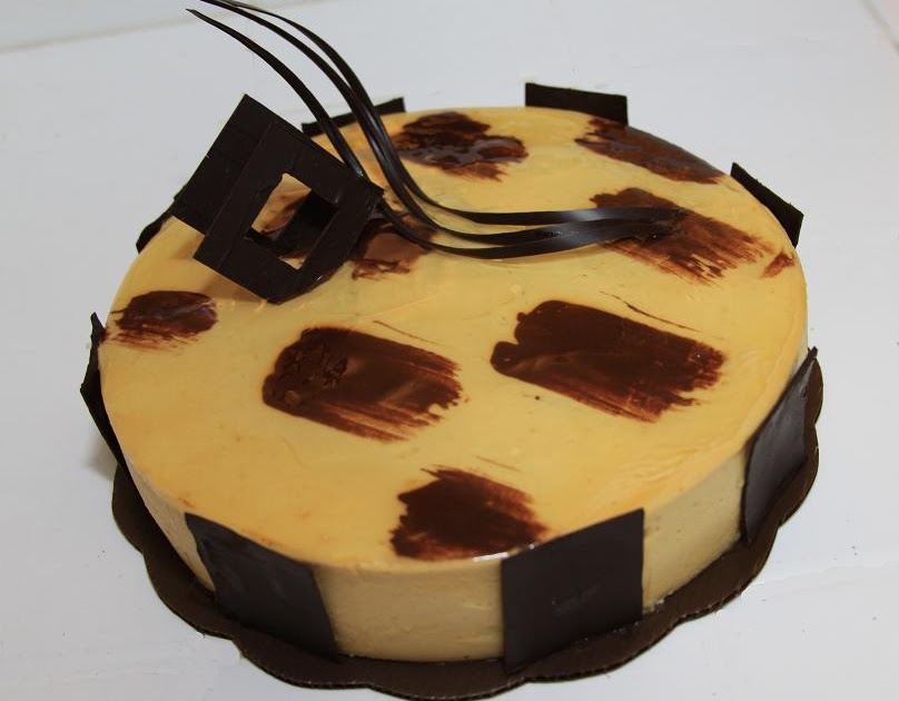 Gourmet Baking Caramel Mousse Cake with Flambeed Bananas