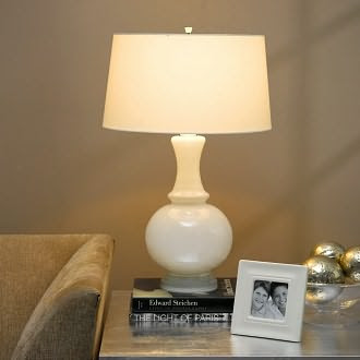 Harriet White Glass Table Lamp Harriet White Glass Table Lamp