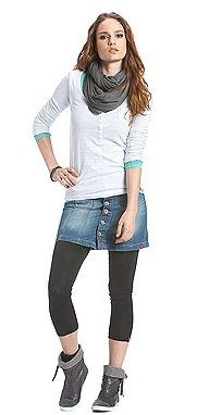 jean skirt with button placket in soft jean skirt with button placket in soft