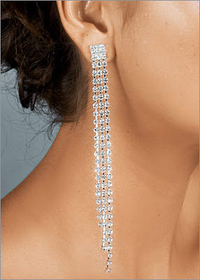 Long Three Strand Rhinestone Earrings Long Three Strand Rhinestone Earrings