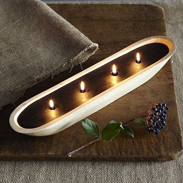Long Wood-Filled Candlepot Long Wood-Filled Candlepot