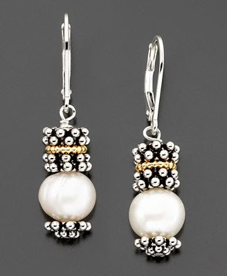 Gold & Sterling Silver Cultured Freshwater Pearl Earrings Gold & Sterling Silver Cultured Freshwater Pearl Earrings