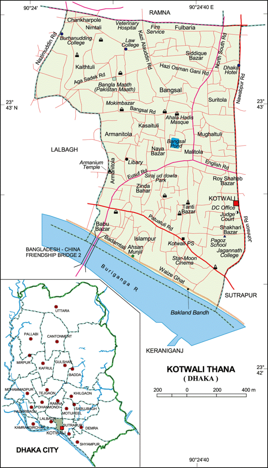 Maps of Bangladesh Political Map of Kotwali Thana Dhaka District