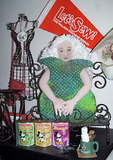 Have to have a little decorative spot with some favorite sewing accent pieces.
