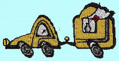 I digitized this pull-behind camper from clip-art.
