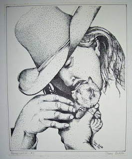 A pen & ink pointilism drawing I made from a photograph.