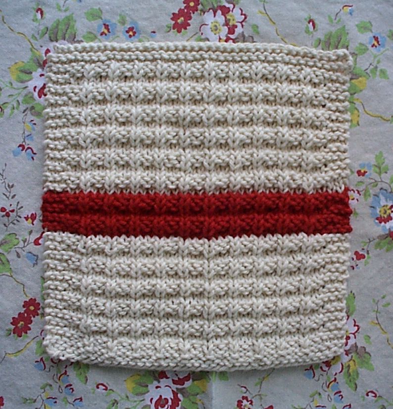 homespun living: waffle knit dishcloth pattern en francais